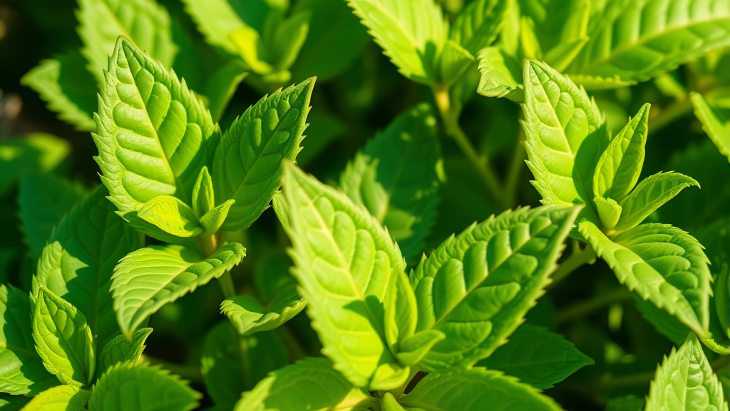 Close-up of vibrant healthy plant foliage with bright green leaves and no spots or damage, showing quality nursery plant selection in natural sunlight