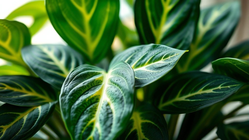 Close-up of vibrant garden panda plant with dark velvety leaves showing distinctive golden-silvery veins in natural indoor window light, healthy foliage detail